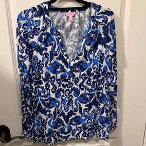 Lilly Pulitzer Blue and White Blouse